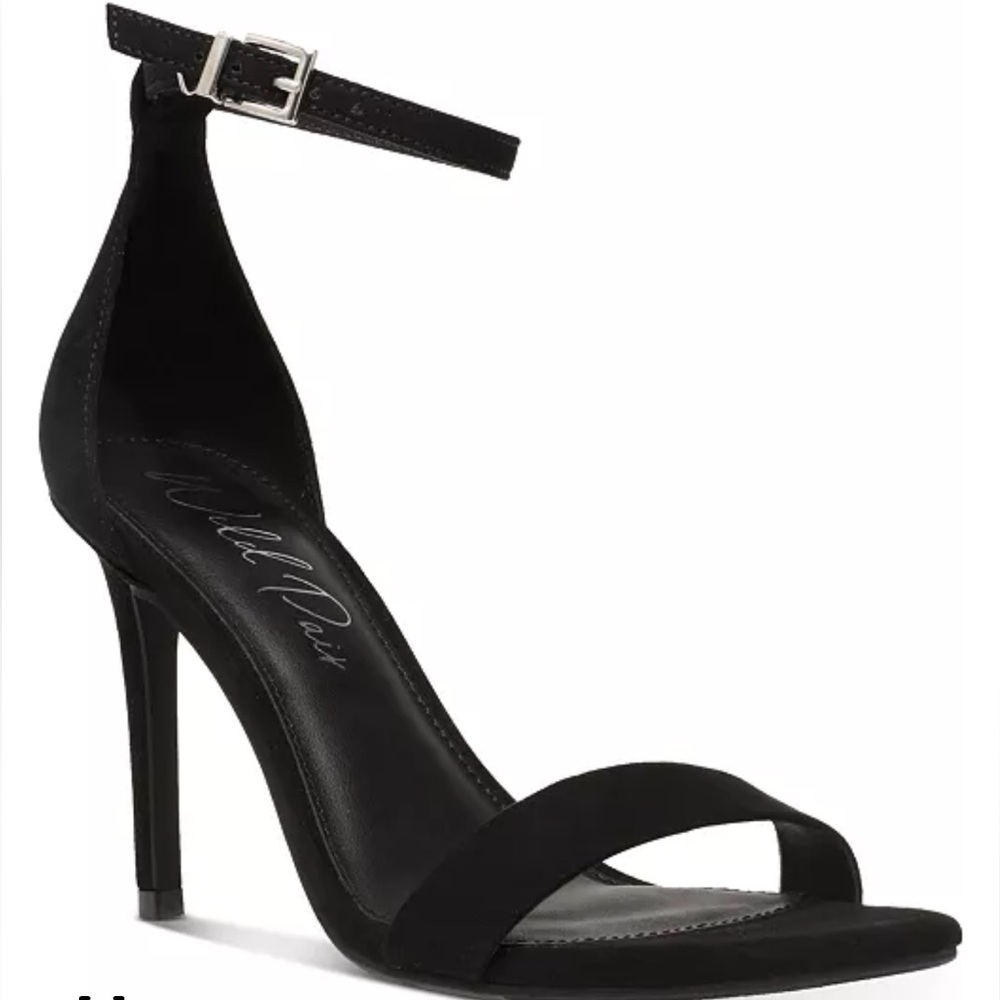 Wild‎ Pair Bethie Black Stiletto Heels Size 9.5 New Ankle Strap Dress Shoes